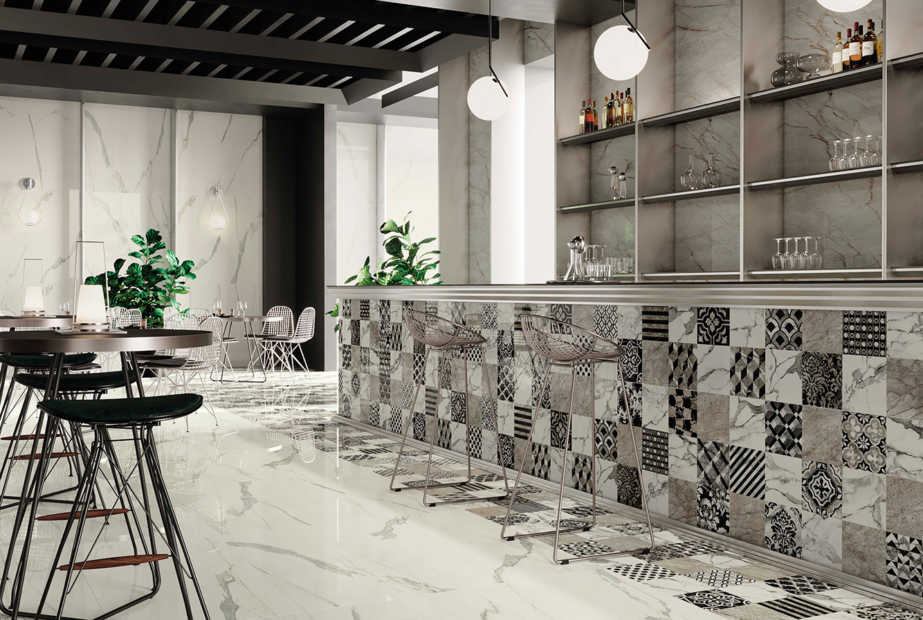 EMPIRE / STATUARIO POLISHED / CEMENTINE DARK POLISHED / SILVER ROOT POLISHED